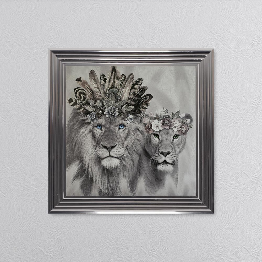 Lion King And Queen Of The Family Framed Wall Art
