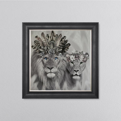 Lion King And Queen Of The Family Framed Wall Art