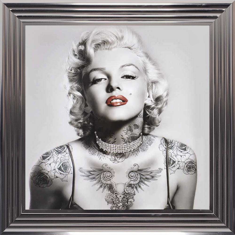 Marilyn Monroe With Tattoos Framed Wall Art