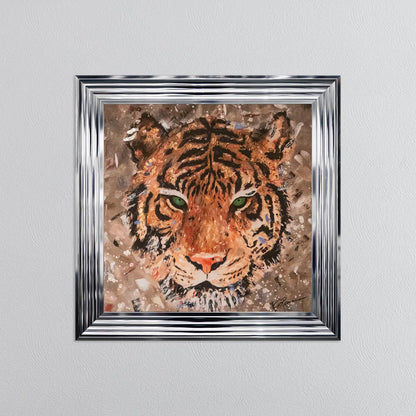 Colour Tiger with Multi Foil Embellishment Framed Wall Art
