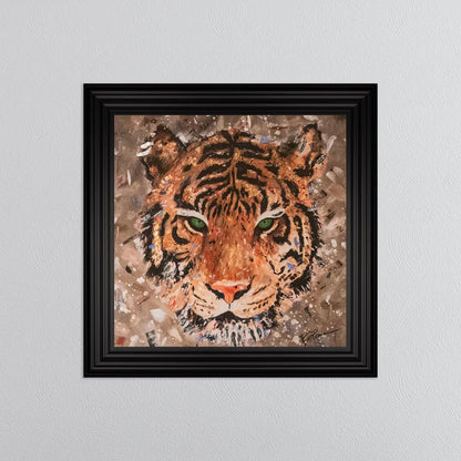 Colour Tiger with Multi Foil Embellishment Framed Wall Art