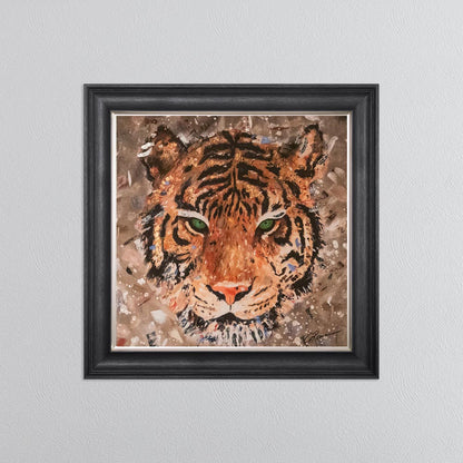 Colour Tiger with Multi Foil Embellishment Framed Wall Art