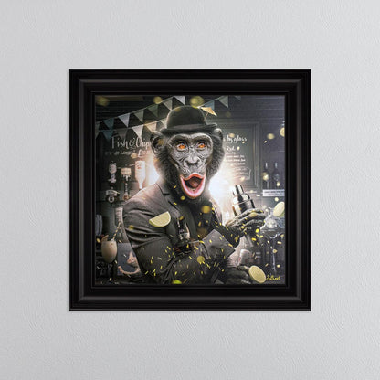 Cocktail Monkey Framed Wall Art