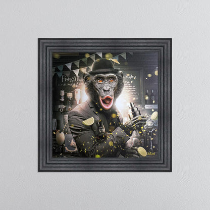 Cocktail Monkey Framed Wall Art