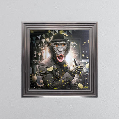 Cocktail Monkey Framed Wall Art