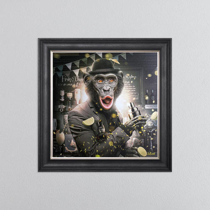 Cocktail Monkey Framed Wall Art