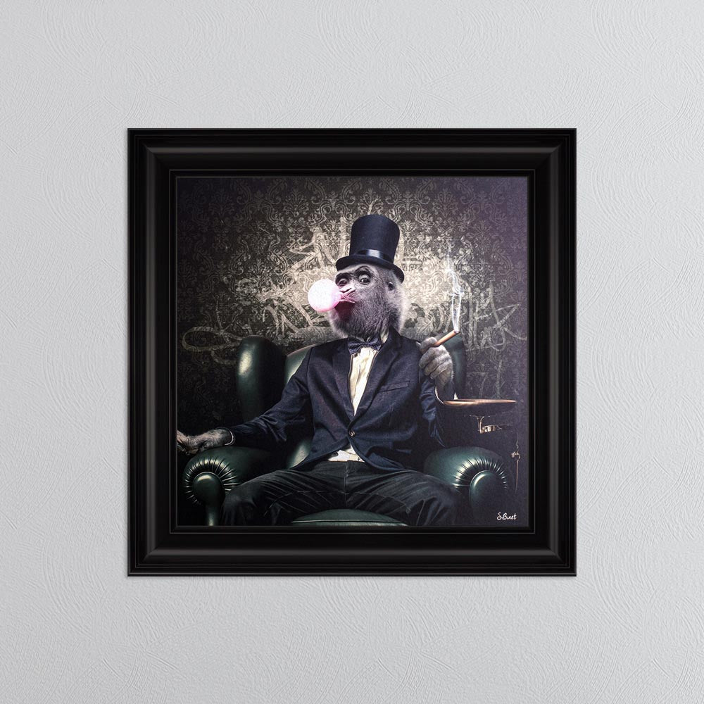 Cigar Monkey Framed Wall Art