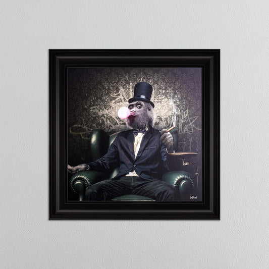 Cigar Monkey Framed Wall Art