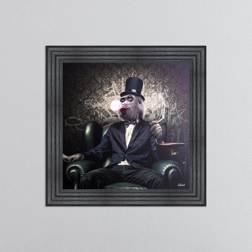 Cigar Monkey Framed Wall Art