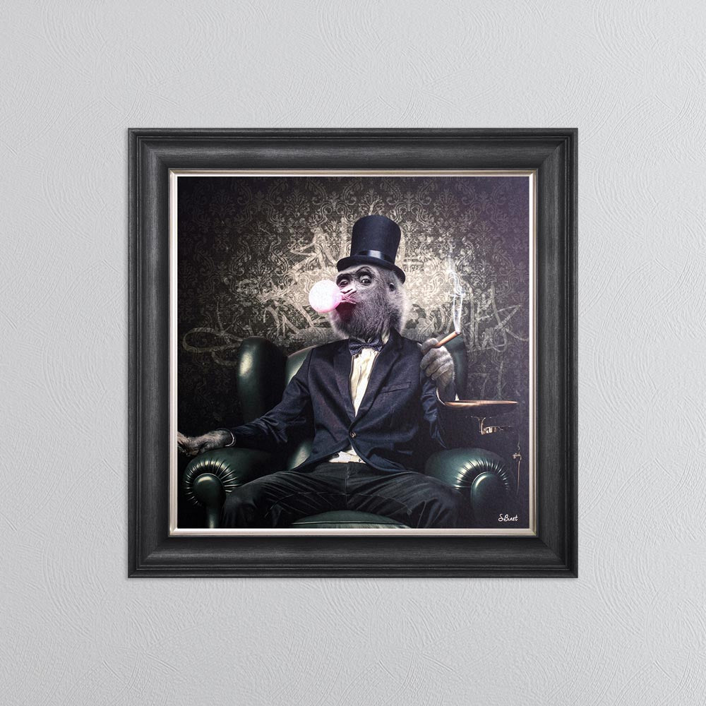 Cigar Monkey Framed Wall Art