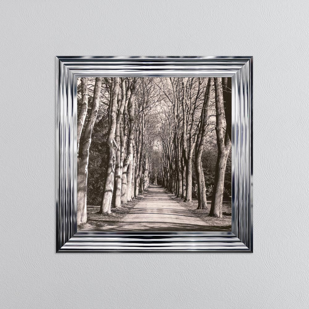 Mono Path with Silver Foil Embellishment - Framed Wall Art