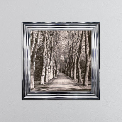 Mono Path with Silver Foil Embellishment - Framed Wall Art