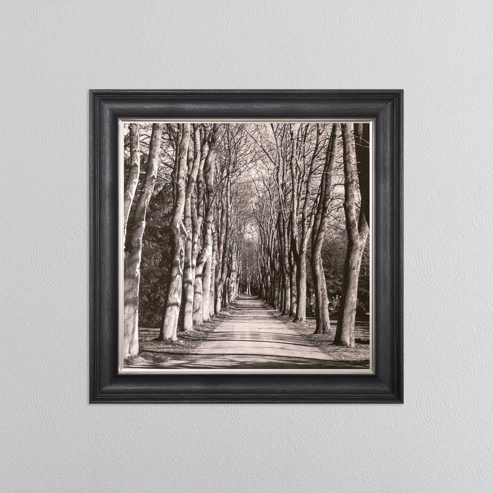 Mono Path with Silver Foil Embellishment - Framed Wall Art
