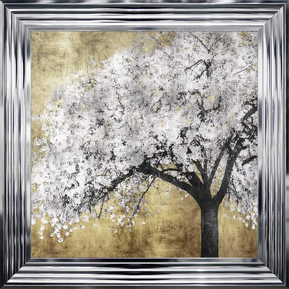 Silver Blossoms Framed Wall Art