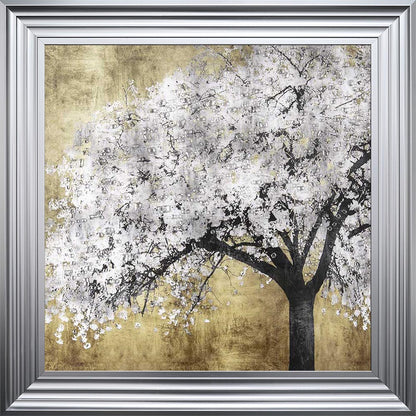 Silver Blossoms Framed Wall Art