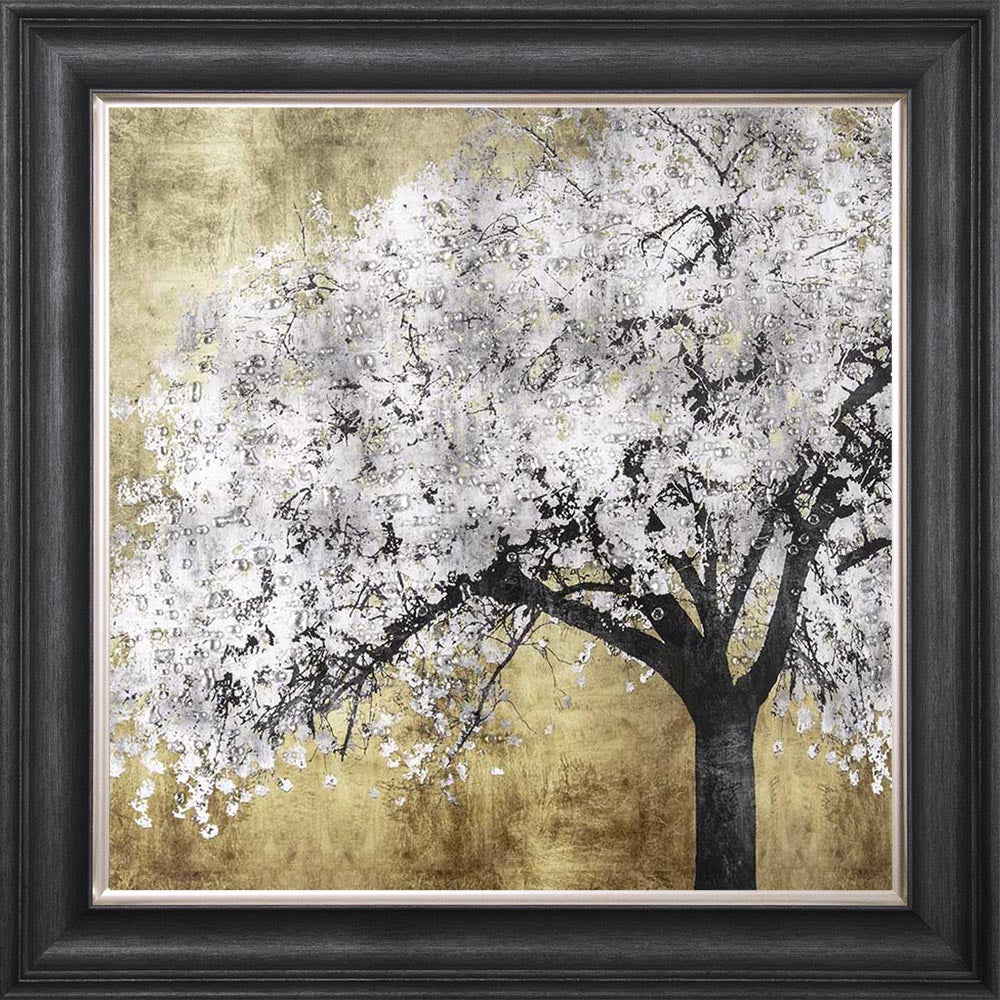 Silver Blossoms Framed Wall Art