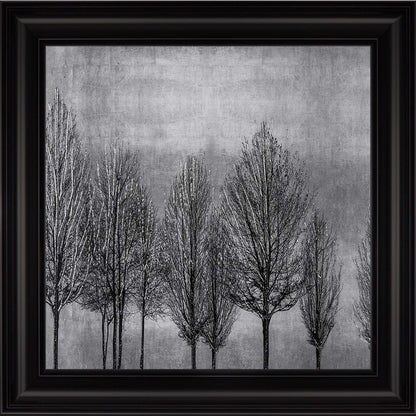 Trees On Silver 1 Framed Wall Art