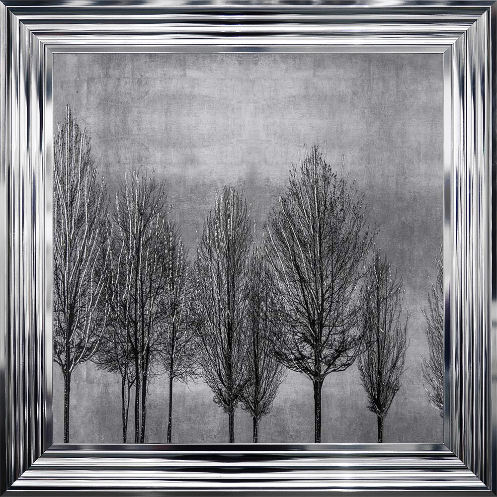 Trees On Silver 1 Framed Wall Art