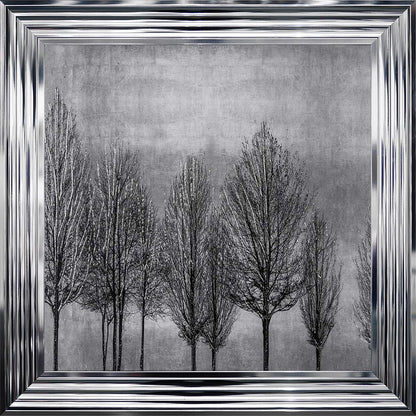 Trees On Silver 1 Framed Wall Art