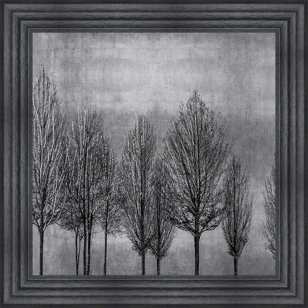 Trees On Silver 1 Framed Wall Art