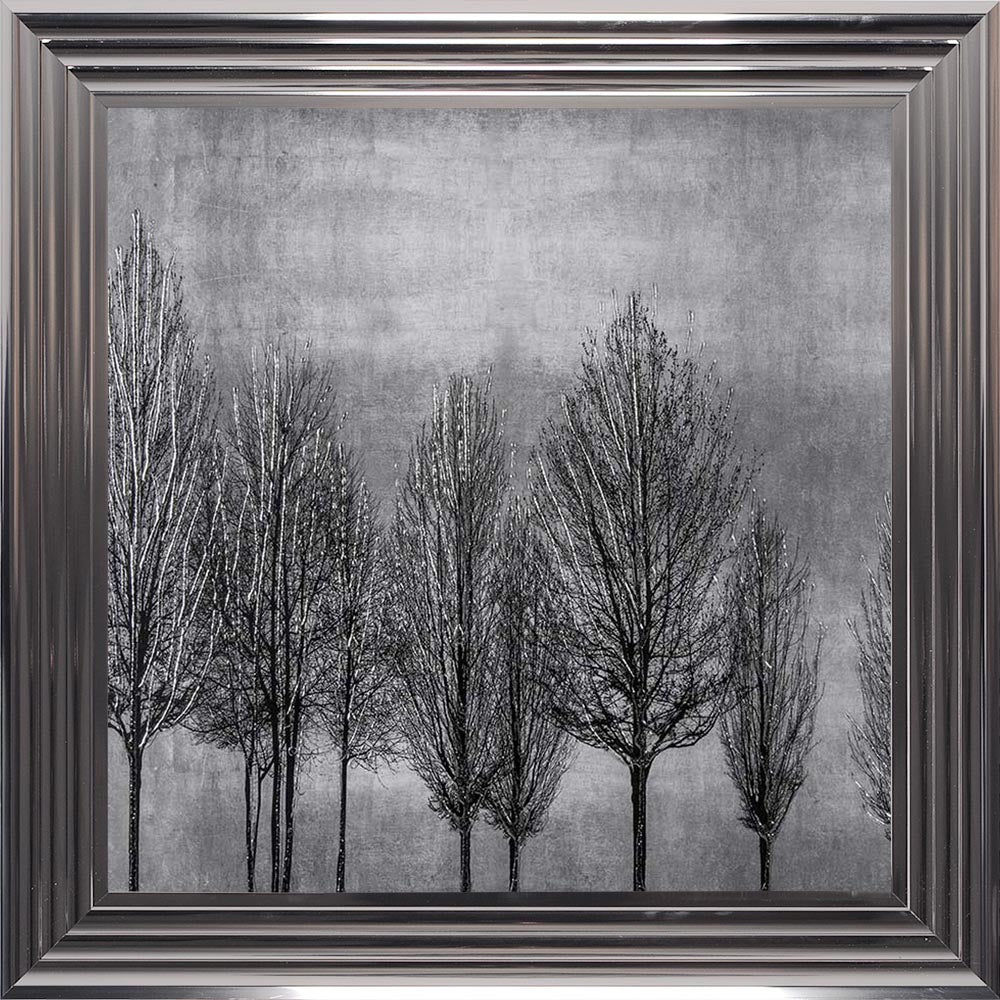 Trees On Silver 1 Framed Wall Art