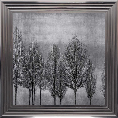 Trees On Silver 1 Framed Wall Art