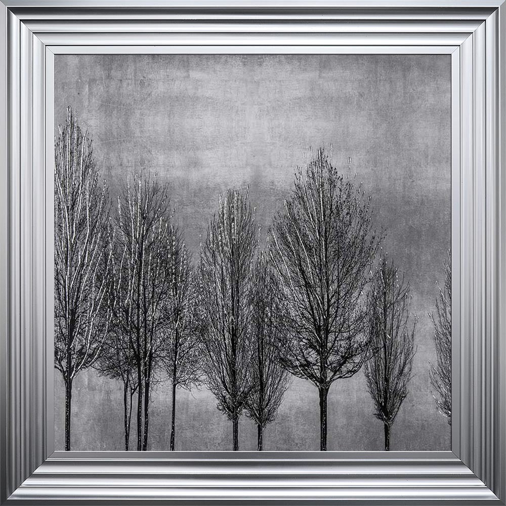 Trees On Silver 1 Framed Wall Art