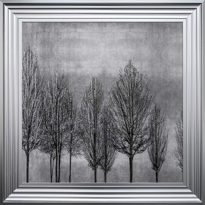 Trees On Silver 1 Framed Wall Art