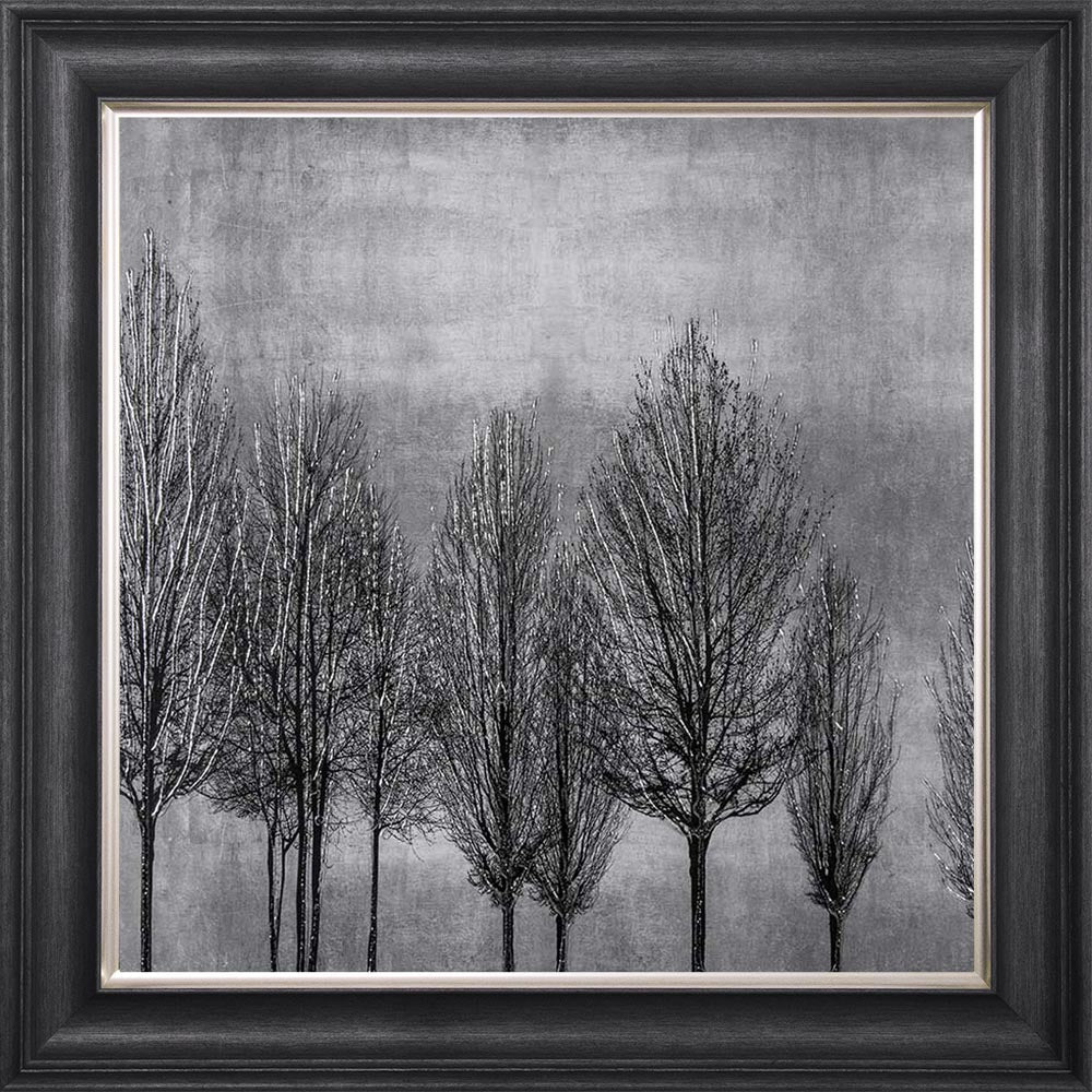 Trees On Silver 1 Framed Wall Art
