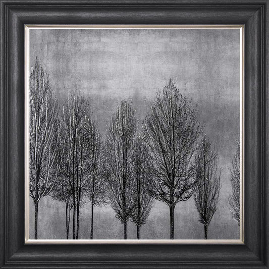 Trees On Silver 1 Framed Wall Art