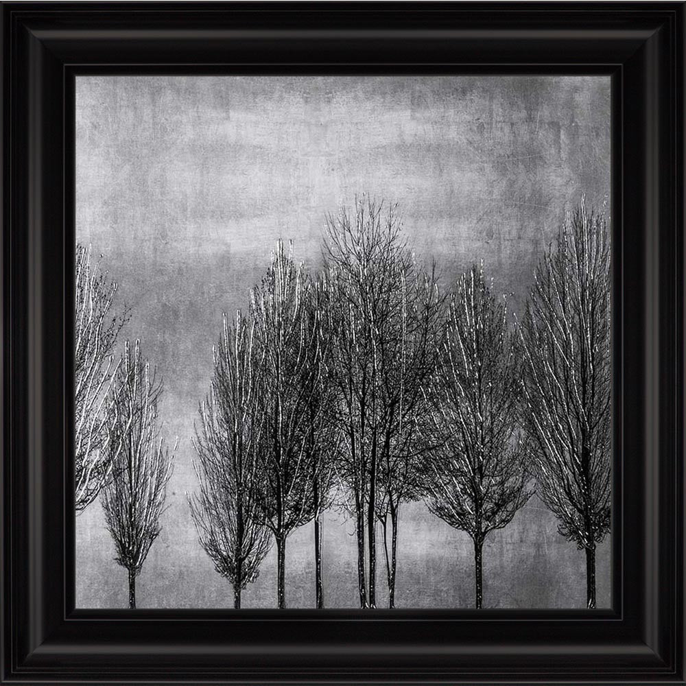 Trees On Silver 2 Framed Wall Art