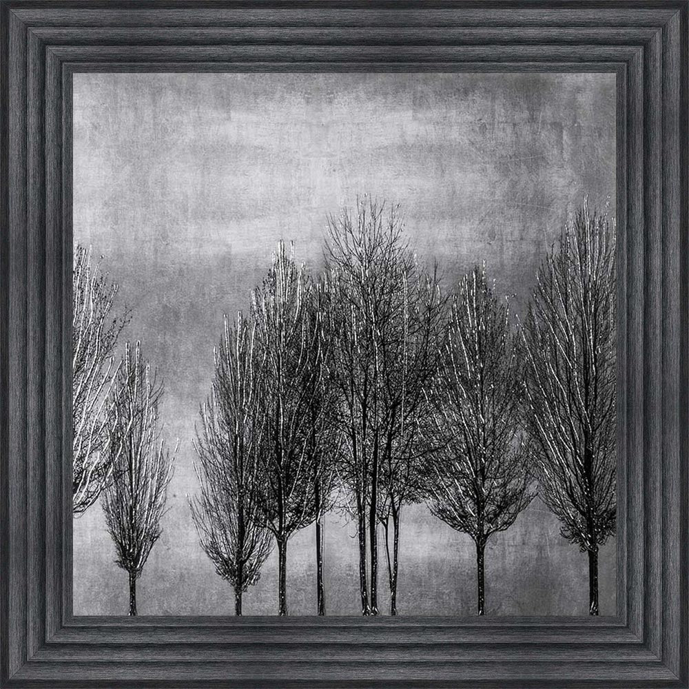 Trees On Silver 2 Framed Wall Art