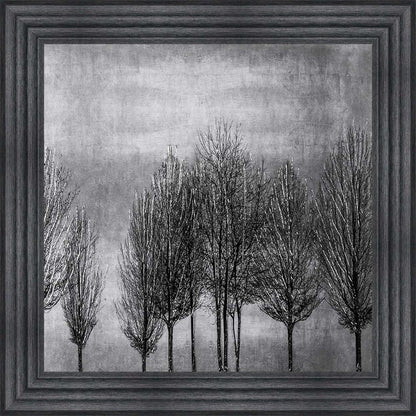 Trees On Silver 2 Framed Wall Art