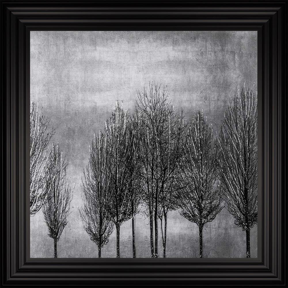 Trees On Silver 2 Framed Wall Art