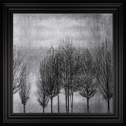 Trees On Silver 2 Framed Wall Art