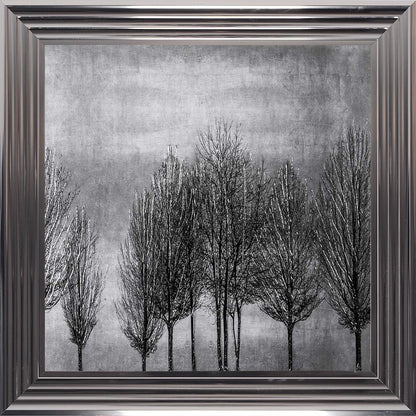 Trees On Silver 2 Framed Wall Art