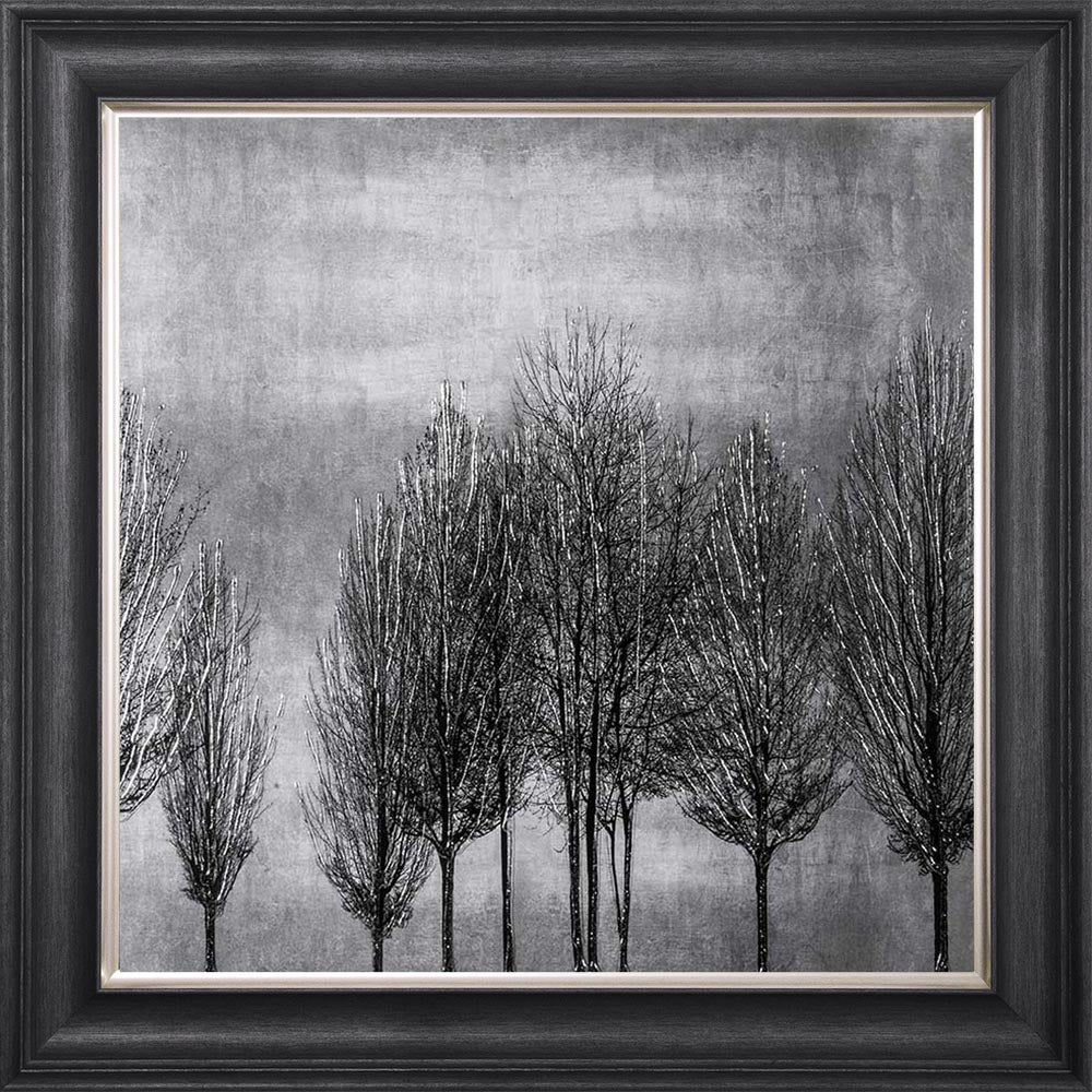 Trees On Silver 2 Framed Wall Art