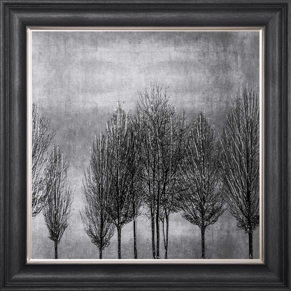 Trees On Silver 2 Framed Wall Art