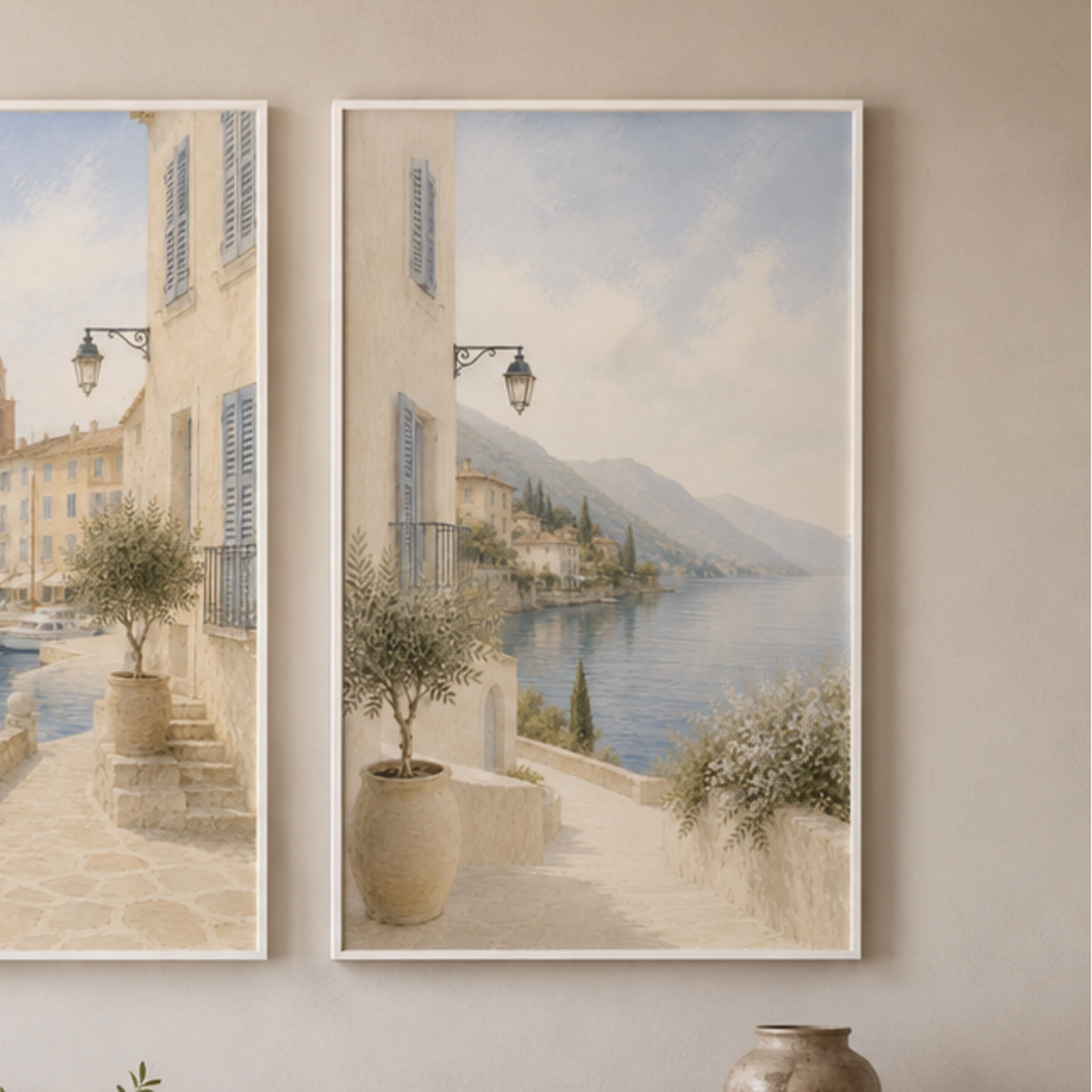 Lake Como Riviera Framed Canvas Art