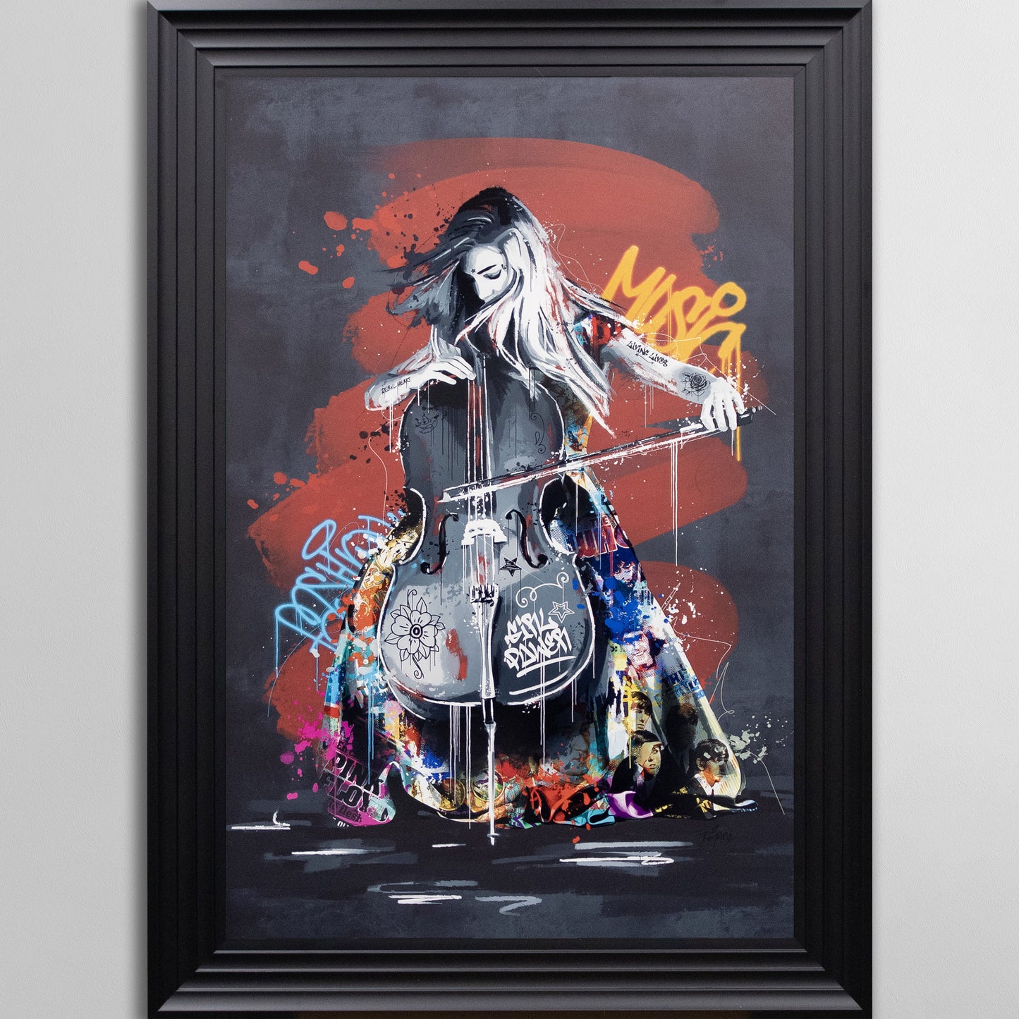 La Violoncelliste by Romaric Framed Wall Art