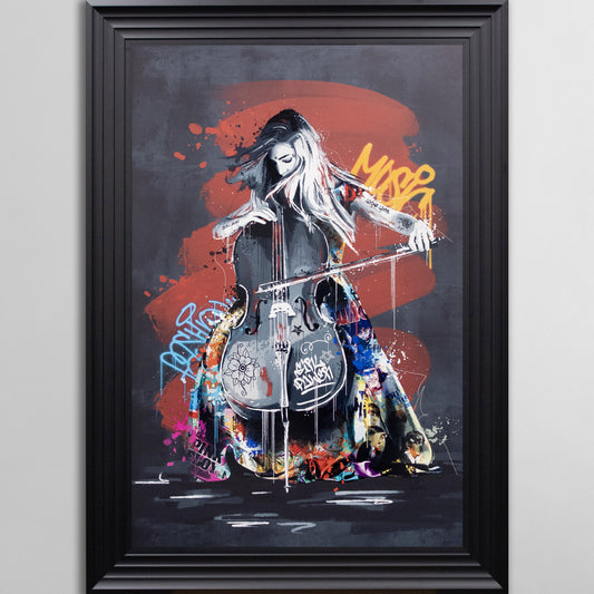 La Violoncelliste by Romaric Framed Wall Art
