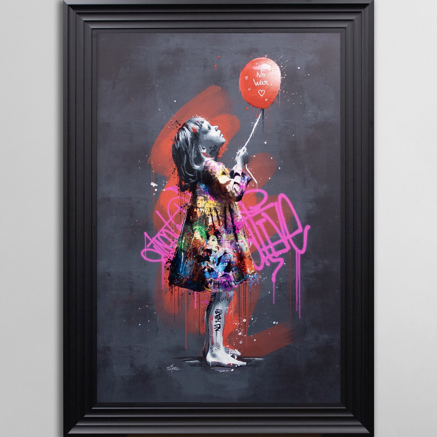 La Petite Fille et le Ballon by Romaric Framed Wall Art