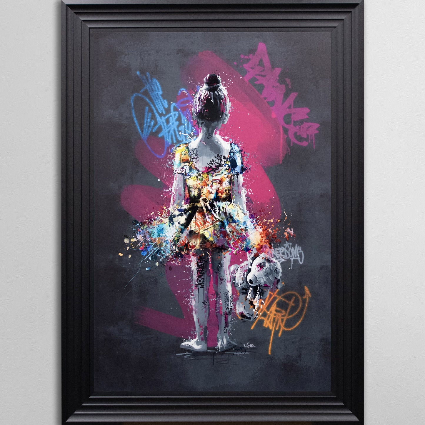 La Danseuse et le Nounours by Romaric Framed Wall Art