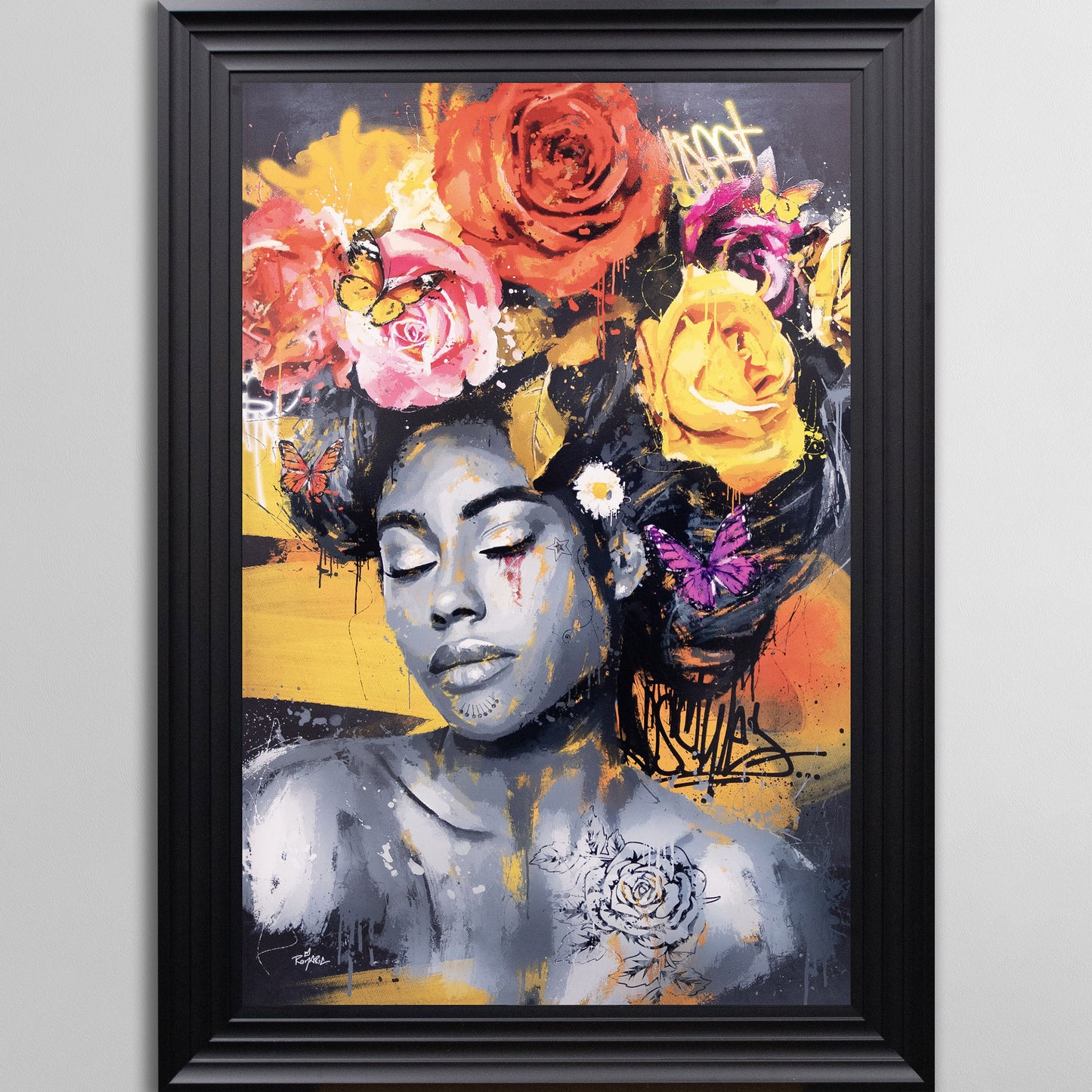 La Femme Aux Roses by Romaric Framed Wall Art