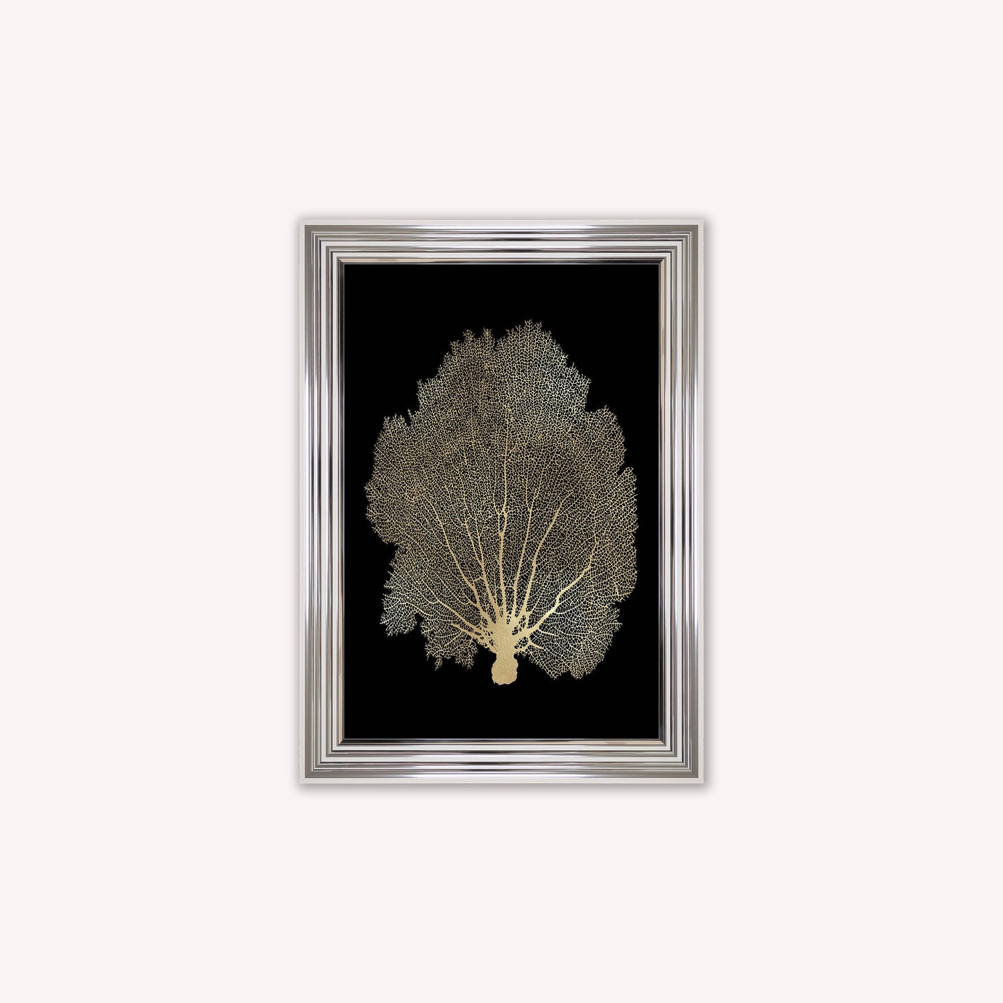 Luxury Velvet Art Print - Gold Leaf on Black 1 Framed Wall Art