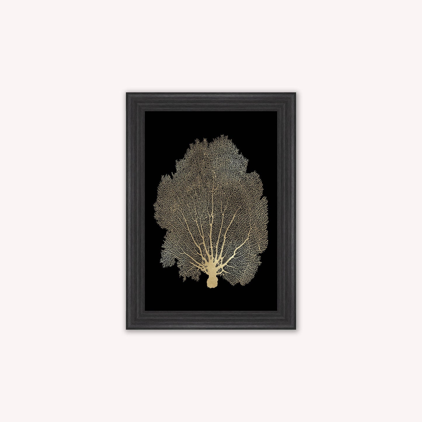 Luxury Velvet Art Print - Gold Leaf on Black 1 Framed Wall Art