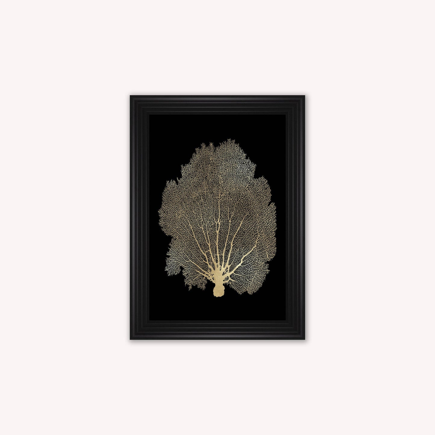 Luxury Velvet Art Print - Gold Leaf on Black 1 Framed Wall Art