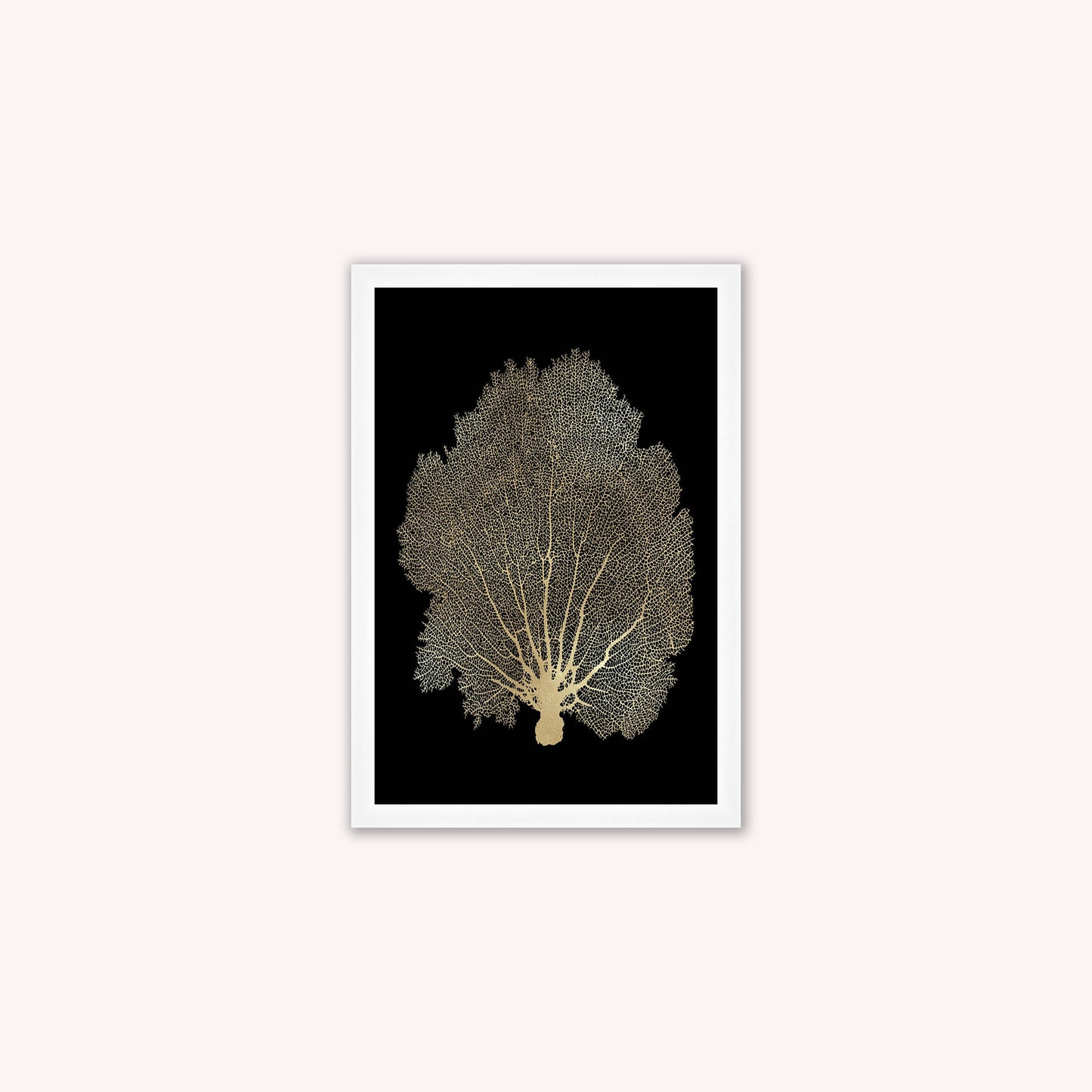 Luxury Velvet Art Print - Gold Leaf on Black 1 Framed Wall Art
