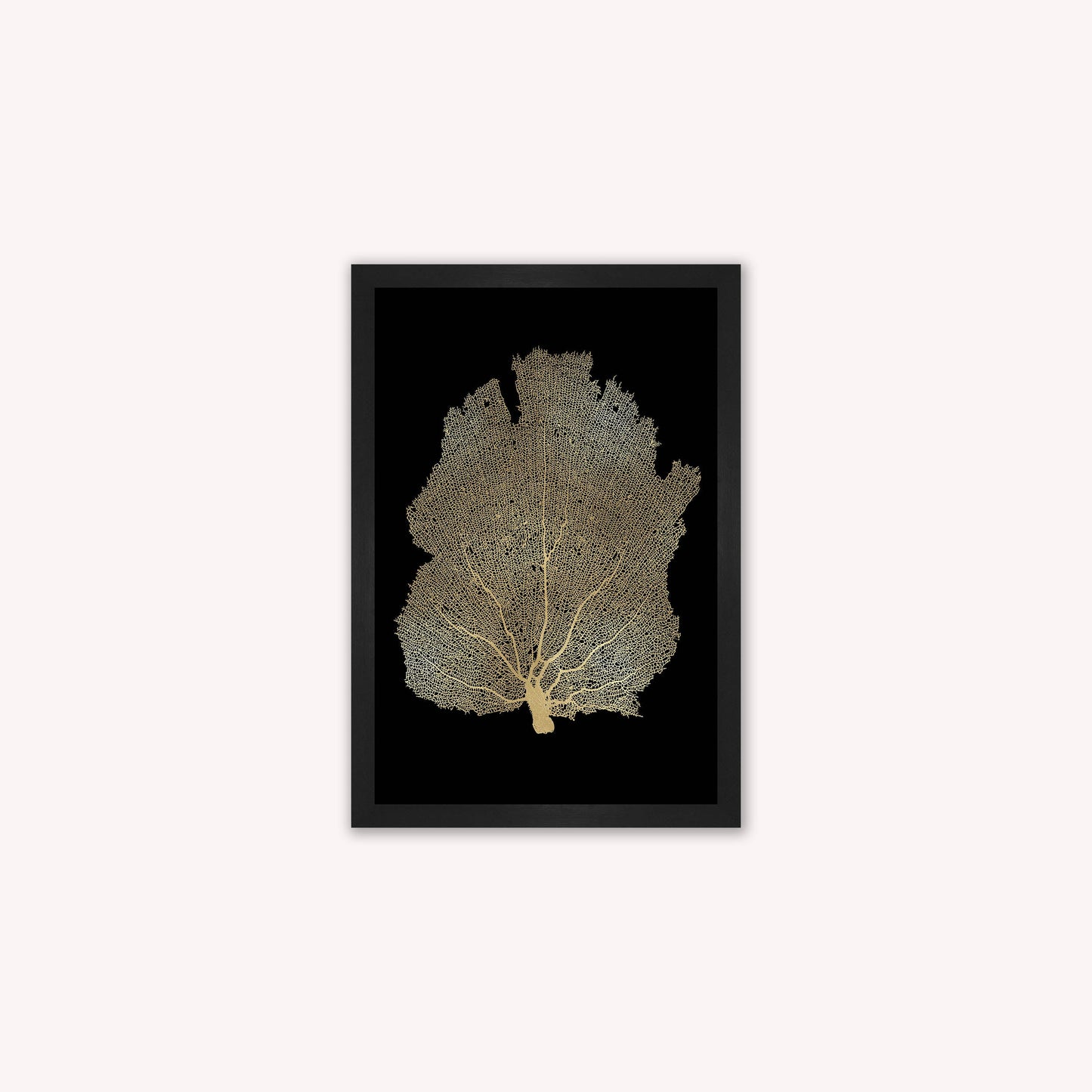 Luxury Velvet Art Print - Gold Leaf on Black 2 Framed Wall Art