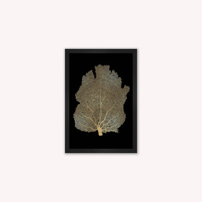 Luxury Velvet Art Print - Gold Leaf on Black 2 Framed Wall Art